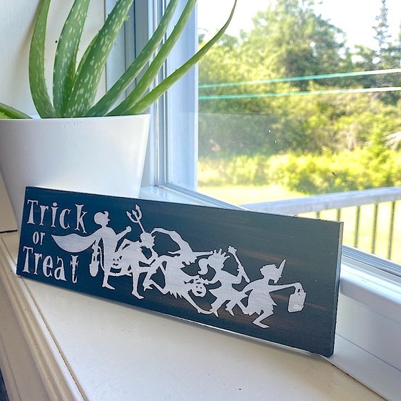 Other - Trick or Treat Halloween Wood Sign